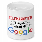 Skarbonki - Skarbonka Dla Telemarketera na Urodziny na Prezent z Nadrukiem ze Zdjęciem + Opakowanie na prezent (wzór 02) - miniaturka - grafika 1