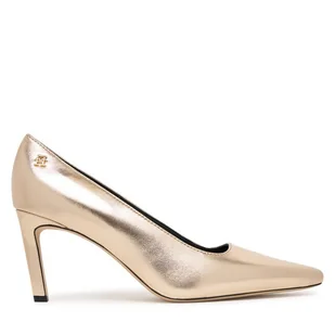 Szpilki Tommy Hilfiger Logo Metallic Pump Slanted Hl FW0FW08994 Złoty - Czółenka - miniaturka - grafika 1