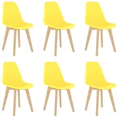 Krzesła - vidaXL Krzesła stołowe, 6 szt., żółte, plastik - miniaturka - grafika 1