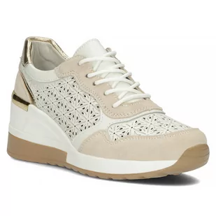 Skórzane sneakersy damskie Filippo DP4669/23 WH biały - Sneakersy damskie - miniaturka - grafika 1