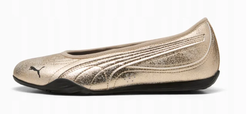 Baleriny Puma CATCH Baletki NA WESELE Miękki Zapiętek Złote 405843 02 r. 36