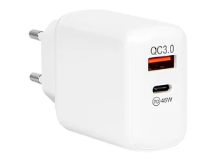 76-029# Ładowarka sieciowa gniazdo usb + usb-c pd 45w gan - Ładowarki do telefonów - miniaturka - grafika 1