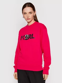 Bluzy damskie - Karl Lagerfeld Bluza Ikonik Karlimal Logo 220W1882 Różowy Relaxed Fit - grafika 1