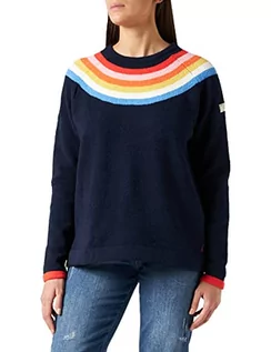 Swetry damskie - Joules Damski sweter morski, Granatowy Multi Stripe, 32 - grafika 1