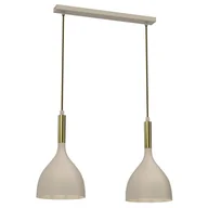 Lampy sufitowe - Beżowo-złota lampa wisząca z 2 światłami LX 4001 z serii NOAK - miniaturka - grafika 1