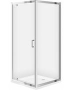 Kabiny prysznicowe - CERSANIT Zestaw: Kabina prysznicowa kwadratowa ZIP chrom 80x190 + brodzik TAKO 80x4 S601-111 - miniaturka - grafika 1
