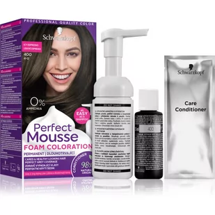 Schwarzkopf Perfect Mousse Foam ation) Color Foam ation) cień 4 00 400) Ledové Espresso) - Farby do włosów i szampony koloryzujące - miniaturka - grafika 1