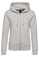 Bluzy damskie - Superdry Vintage Logo EMB Ziphood Damska bluza z kapturem, Szary Lodowiec Marna, 40 - miniaturka - grafika 1