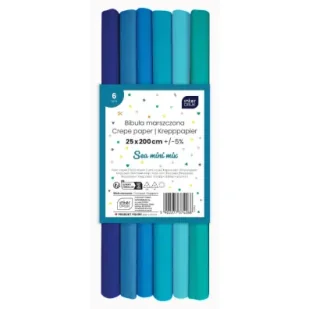 Interdruk Bibuła marszczona Sea mini mix 6szt 200x25cm - Szkolne artykuły papiernicze - miniaturka - grafika 1