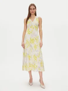 Calvin Klein Sukienka letnia Print Abstract Ecovero Vn Dress LV044B059G Żółty Regular Fit - Sukienki - miniaturka - grafika 1