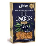 Chleb - LIFEFOOD (batony i inne produkty raw) KRAKERSY Z OLIWKAMI RAW BEZGLUTENOWE BIO 90 g - LIFEFOOD BP-8594071485405 - miniaturka - grafika 1