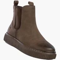 Botki damskie - Botki Damskie Skórzane Buty Zimowe Ocieplane Klasyczne Brązowe Cambell Brązowy 37 - miniaturka - grafika 1