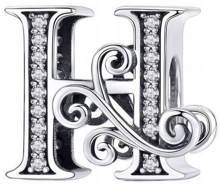 Charms Zawieszka Charmsy Litera H Kształt Charms Srebro 925 Charmsy Trusky