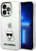 Etui i futerały do telefonów - Karl Lagerfeld KLHCP14XCTTR iPhone 14 Pro Max 6,7" hardcase przeźroczysty/transparent Choupette Body - miniaturka - grafika 1