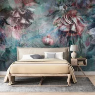 Tapety - Tapeta w wielkie kwiaty z kolibrem swingtime fuchsia colibri green zielona - miniaturka - grafika 1