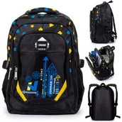 Plecaki szkolne i tornistry - Plecak Tornister Szkolny Młodzieżowy DLA CHŁOPCA Simple W302 Czarny - miniaturka - grafika 1