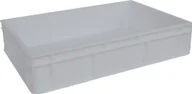 Pojemniki przemysłowe - Artech Pojemnik transportowy EURO 130 ścianki i dno pełne, wym. 600 x 400 x 130 mm, bez uchwytu biały - miniaturka - grafika 1