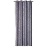 Zasłony - Zasłona z kółkami ALLORO 140 x 260 cm, szary/złoty nadruk - miniaturka - grafika 1