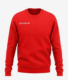 Bluzy męskie - GIVOVA Bluza Okrągły Dekolt łódka, Czerwony, XL Męska Bluza - grafika 1