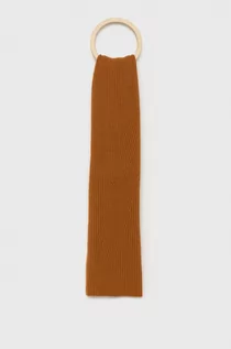 Apaszki i szaliki damskie - United Colors of Benetton szalik wełniany kolor brązowy gładki - grafika 1