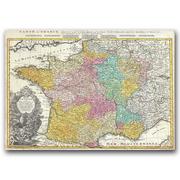 Plakaty - Plakat vintage Stara mapa Francji A3 40x30 cm - miniaturka - grafika 1