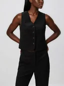 Marynarki i żakiety damskie - Reserved - Garniturowa kamizelka z wiskozą - czarny - miniaturka - grafika 1
