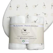 Prześcieradła dla dzieci - 2-pack prześcieradło muślinowe do gondoli Białe + Białe w dmuchawce, SwanStore - miniaturka - grafika 1