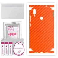 Szkła hartowane na telefon - Folia naklejka skórka strukturalna na TYŁ+BOKI do Xiaomi Redmi Note 7 - Carbon Pomarańczowy - apgo SKINS - miniaturka - grafika 1