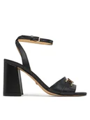 Sandały damskie - Guess Sandały FLJGRT LEA03 Czarny - miniaturka - grafika 1