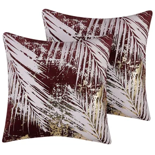 2 Welurowe Poduszki Dekoracyjne W Palmy 45 X 45 Cm Burgundowe Calla - Poduszki dekoracyjne 2 Welurowe Poduszki Dekoracyjne W Palmy 45 X 45 Cm Burgundowe Calla - Poduszki dekoracyjne - miniaturka - grafika 1