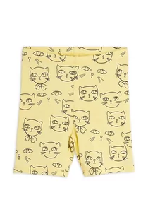 Spodnie i spodenki dla dziewczynek - Mini Rodini szorty dziecięce kolor żółty wzorzyste - grafika 1