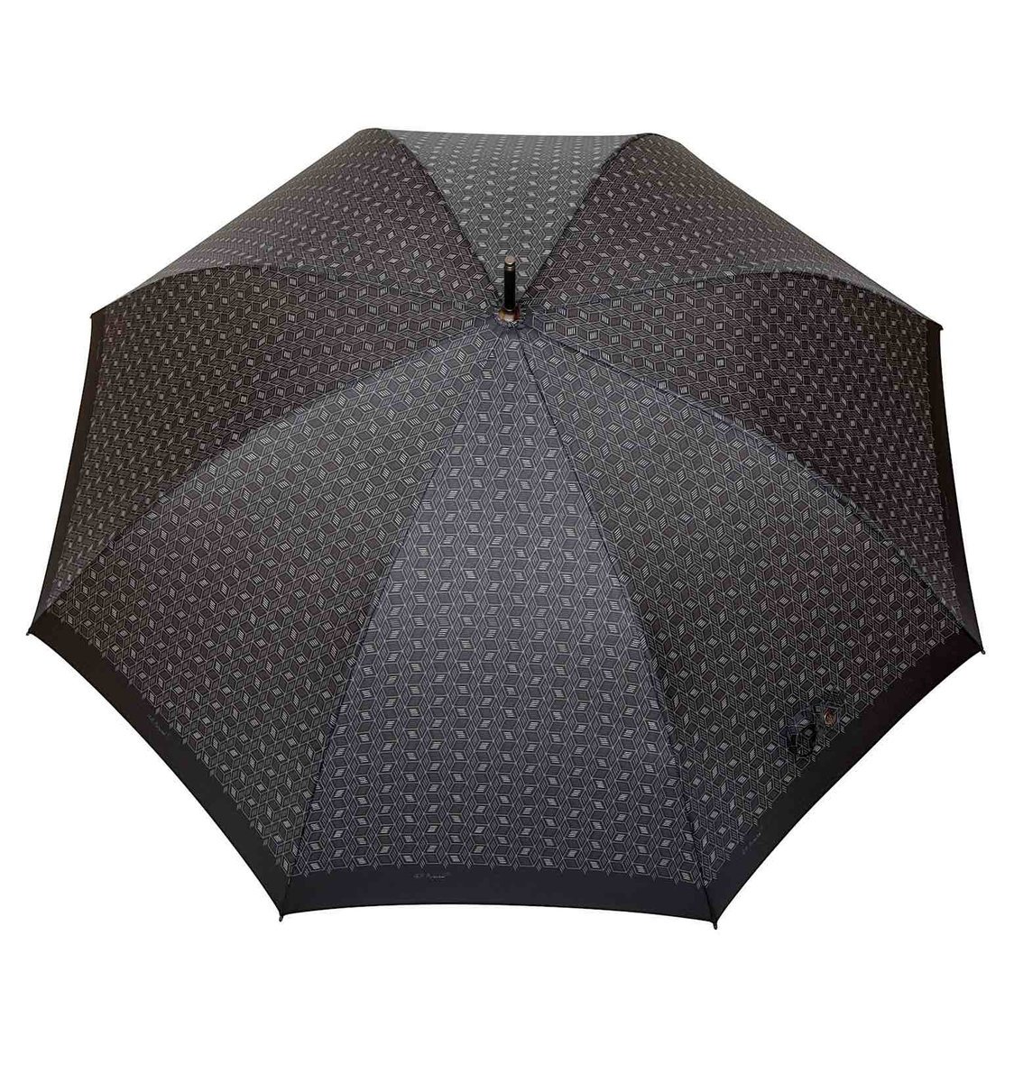 Parasol Długi Męski Klasyczny ze wzorem Mozaika 3D czarny