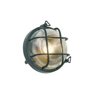 QAZQA Zewnętrzna lampa ścienna i sufitowa ciemnozielona okrągła IP44 - Noutica - Lampy ogrodowe - miniaturka - grafika 1