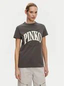 Koszulki i topy damskie - PINKO T-Shirt 101752 A2CT I63 Szary Regular Fit - miniaturka - grafika 1