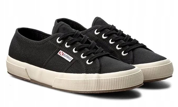SUPERGA MĘSKIE TRAMPKI CZARNE SZNUROWANE 43 2JRD