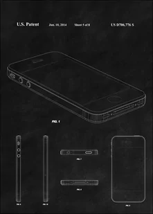 Patent, Iphone 2014 Czarny - plakat Wymiar do wyboru: 40x50 cm - Plakaty Patent, Iphone 2014 Czarny - plakat Wymiar do wyboru: 40x50 cm - Plakaty - miniaturka - grafika 1