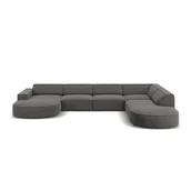 Narożniki - Szara aksamitna sofa narożna (prawy narożnik) Jodie - Micadoni Home - miniaturka - grafika 1