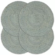 Obrusy i serwetki - vidaXL Maty na stół, 4 szt., gładkie, oliwkowe, 38 cm, okrągłe, juta - miniaturka - grafika 1