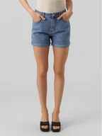 Spodenki damskie - Vero Moda Szorty jeansowe Zuri 10279493 Niebieski Regular Fit - miniaturka - grafika 1