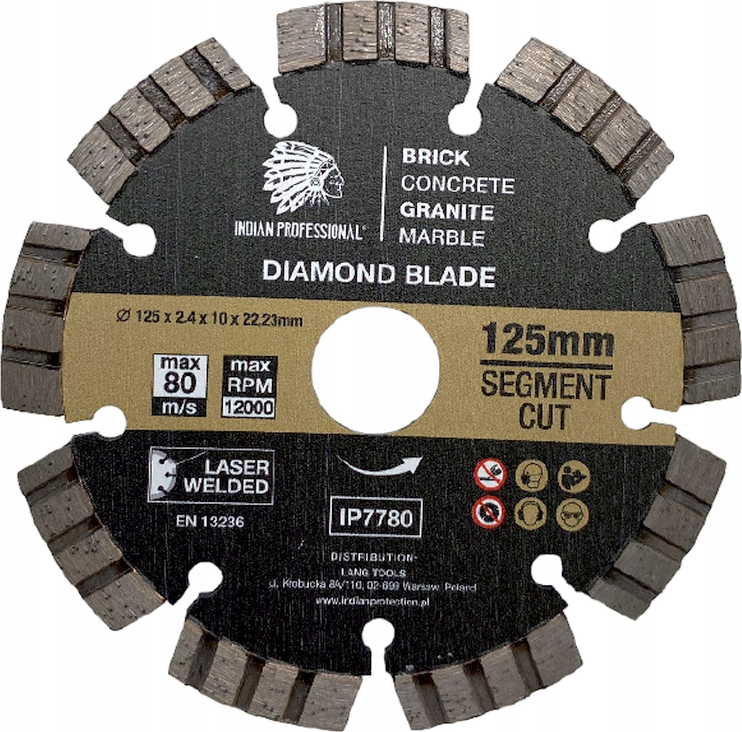 INDIAN PROFESSIONAL TARCZA DIAMENTOWA 125mm SEGMENT TURBO CUT