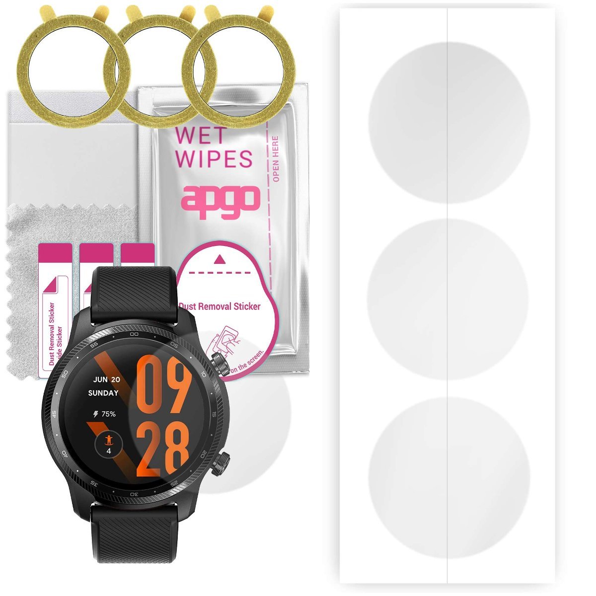 3x Folia hydrożelowa do Mobvoi TicWatch Pro 3 Ultra GPS - apgo Smartwatch Hydrogel Protection Ochrona na ekran smartwatcha