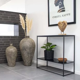 House Nordic Stolik konsolowy z 2 półkami Avery, czarny - Konsole i sekretarzyki - miniaturka - grafika 1