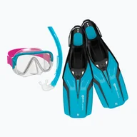 Maski do nurkowania - Zestaw do snorkelingu dziecięcy Mares Nateeva Keewee Junior aqua - miniaturka - grafika 1