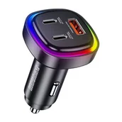 Ładowarki samochodowe - Ładowarka samochodowa USB, 2x USB-C, REMAX RCC330, 66W (czarna) - miniaturka - grafika 1