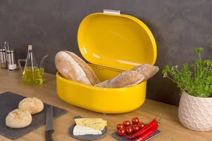 Retro 5five Simple Smart Metalowy chlebak pojemnik na pieczywo kolor żółty 40 x 25 x 17 cm B07BB362LR - Chlebaki - miniaturka - grafika 2