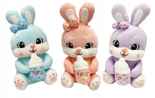 ZAJĄCZEK KRÓLICZEK MASKOTKA PLUSZAK Z BUTELKĄ BABY 40 cm - Maskotki i pluszaki - miniaturka - grafika 1