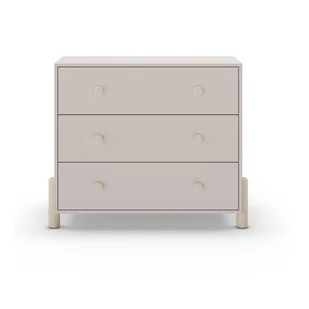 Kremowa niska komoda dziecięca z litego drewna sosnowego 90x80 cm Enola – Marckeric - Komody dla dzieci - miniaturka - grafika 1