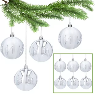 Zestaw plastikowych bombek, srebrne bombki choinkowe, ozdoby choinkowe 7cm, 6 szt 1 paczka - Bombki - miniaturka - grafika 1