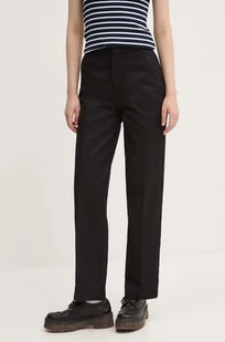 Dickies spodnie damskie kolor czarny proste high waist - Spodnie damskie - miniaturka - grafika 1