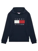 Bluzy dla chłopców - Tommy Hilfiger Bluza KS0KS00707 Granatowy Regular Fit - miniaturka - grafika 1